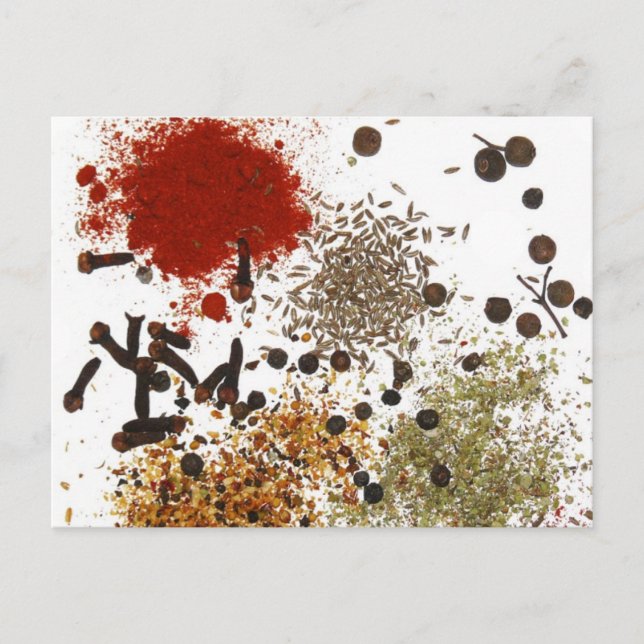 Spicy spices foodie top chef photo graphic postcard (Front)