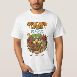 Spicy Suki Lover Hot Pot Illustration T-Shirt