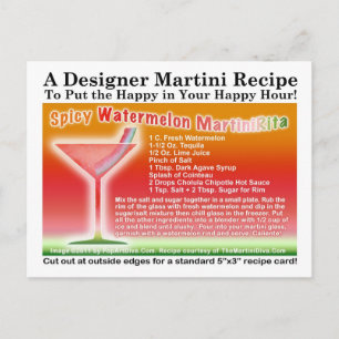 Spicy Watermelon Margarita Martini Recipe Postcard