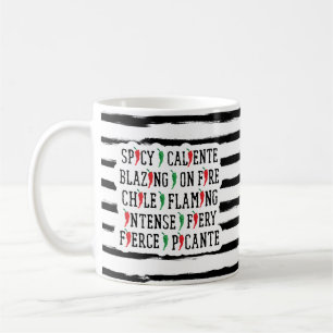 Spicy Words Chile Pepper Design Coffee Mug