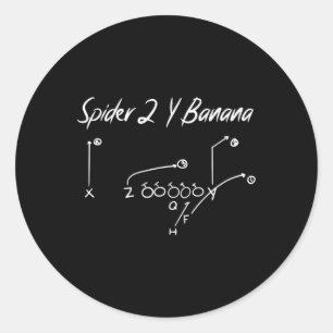 Spider 2 Y Banana Diagram Football Strategy 1 Classic Round Sticker