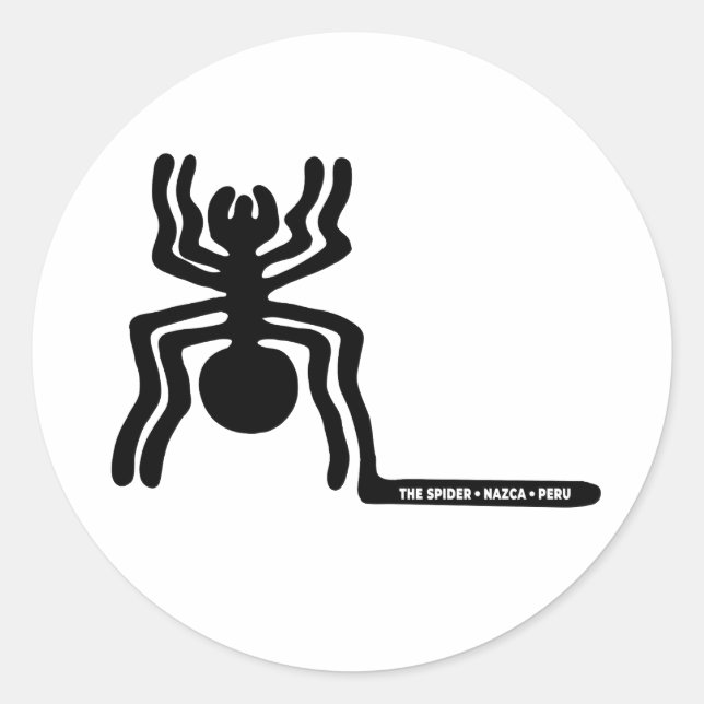 spider ancient idol geoglyph symbol petroglyph ame classic round sticker (Front)