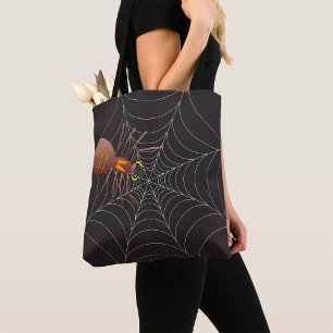 Spider And Spider Web Tote Bag