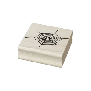Spider and web 3 illustration art stamp