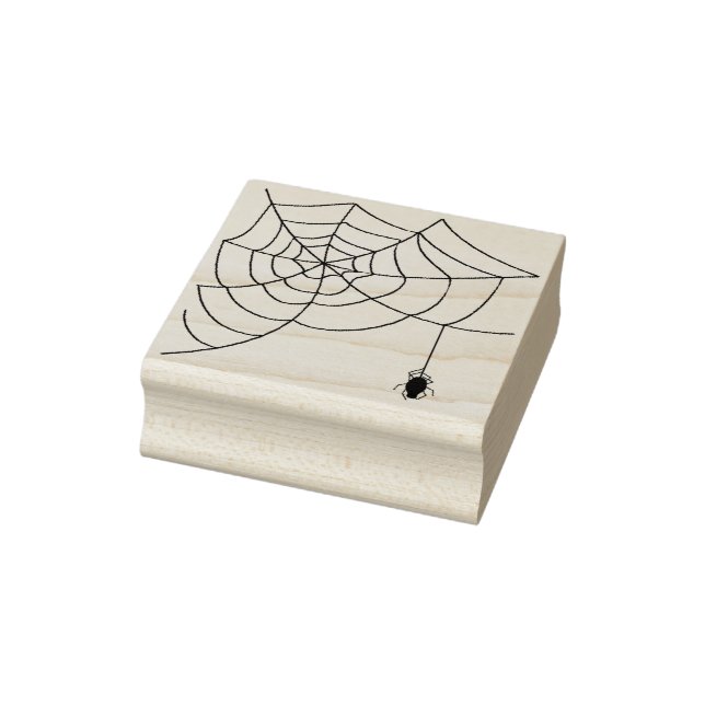 Spider and web 5 illustration art stamp (Stamp)