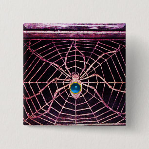 SPIDER AND WEB Blue Sapphire Black 15 Cm Square Badge