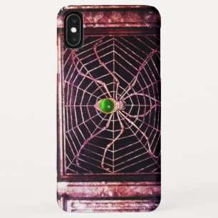 SPIDER AND WEB Green Emerald Black iPhone XS Max Case