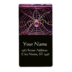 SPIDER AND WEB Purple Amethyst Black