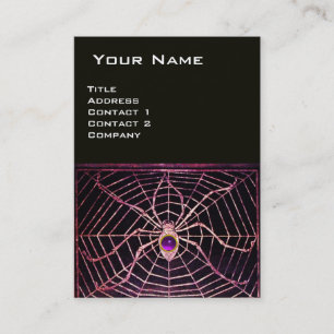 SPIDER AND WEB Purple Amethyst Black Gold Business Card