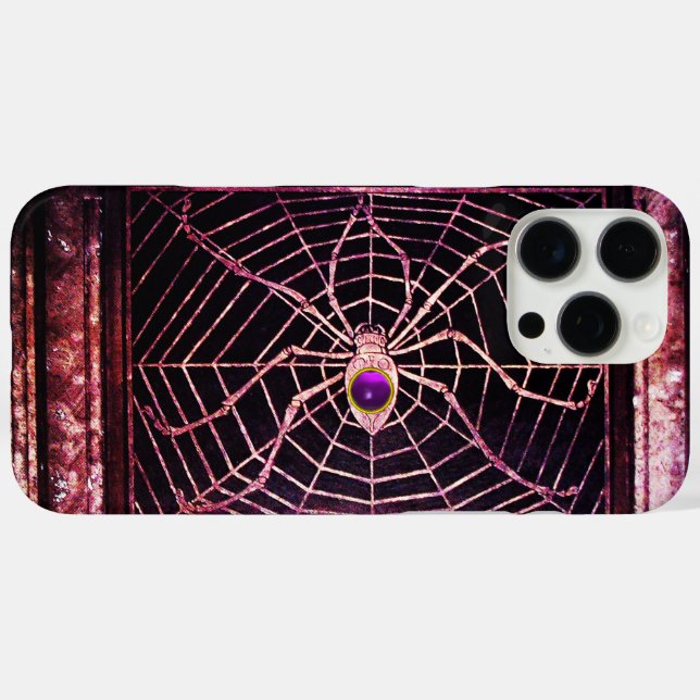 SPIDER AND WEB Purple Gemstone Black Case-Mate iPhone Case (Back (Horizontal))
