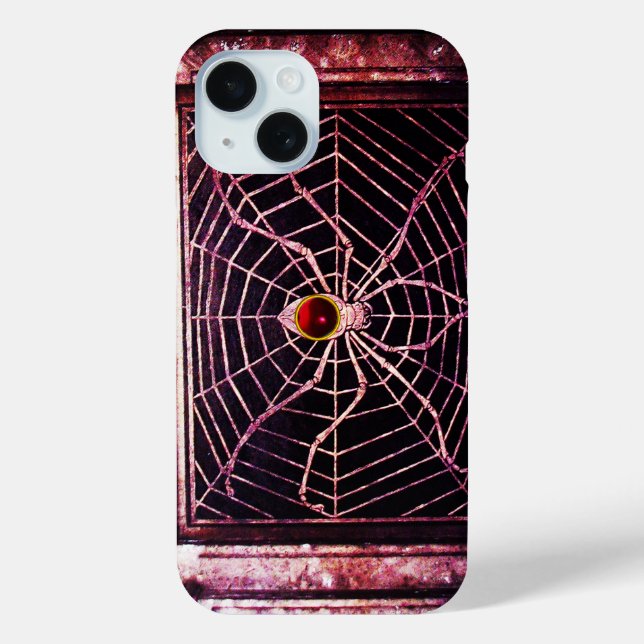 SPIDER AND WEB Red Ruby Black Case-Mate iPhone Case (Back)