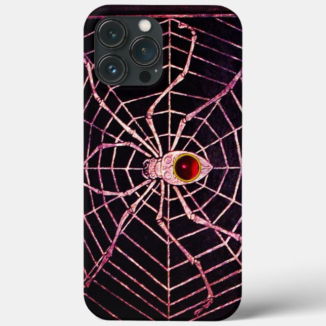 SPIDER AND WEB Red Ruby Black Case-Mate iPhone Case (Back)