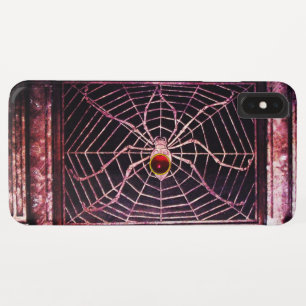 SPIDER AND WEB Red Ruby Black iPhone XS Max Case