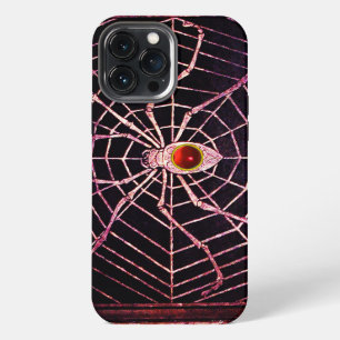 SPIDER AND WEB Red Ruby Black iPhone 13 Pro Max Case