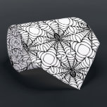 Spider and Web Tie<br><div class="desc">Black Spider and Web Design Pattern Illustration. Great for those who Love Halloween or just love those arachnids.</div>