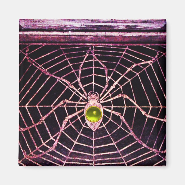 SPIDER AND WEB Yellow Topaz Black Magnet (Front)