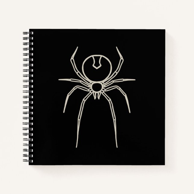 Spider - Bat Black and Bone White Notebook (Front)