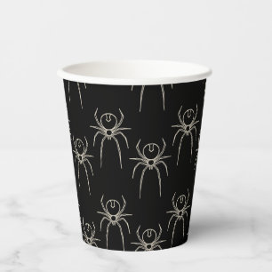 Spider - Bat Black and Bone White Paper Cups