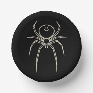 Spider - Bat Black and Bone White Paper Plate