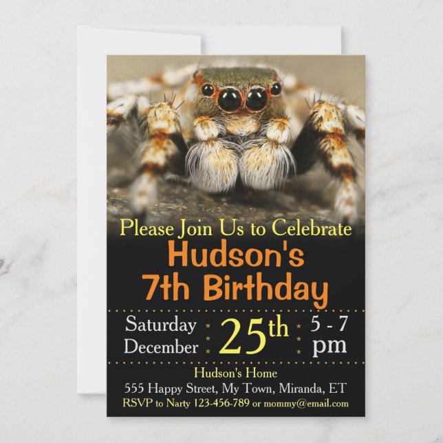 spider birthday invitation (Front)