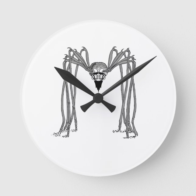 spider . black and white round clock (Front)