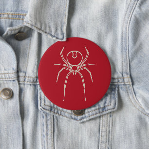Spider - Blood Red and Bone White 10 Cm Round Badge