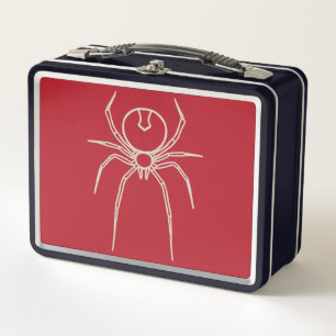 Spider - Blood Red and Bone White Metal Lunch Box