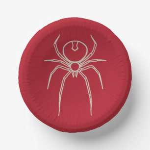  Spider - Blood Red and Bone White Paper Plate