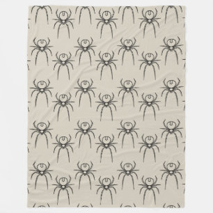 Spider - Bone White and Bat Black Fleece Blanket