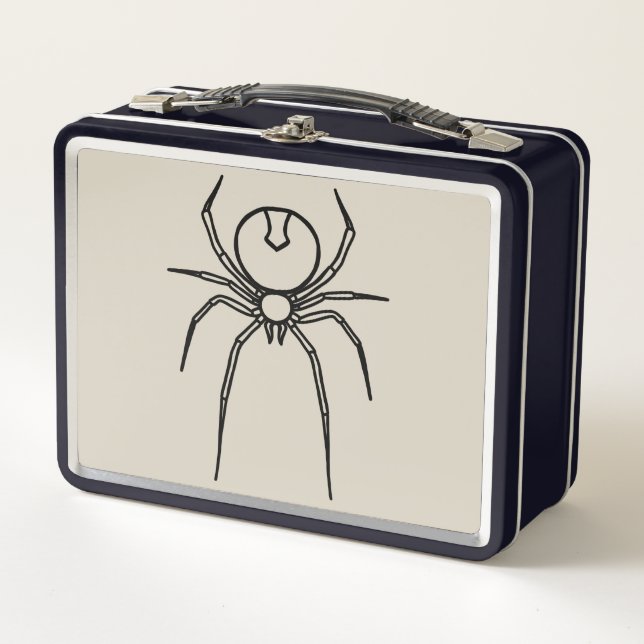 Spider - Bone White and Bat Black Metal Lunch Box (Front)