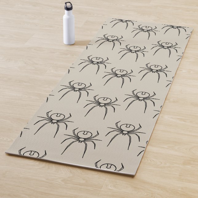 Spider - Bone White and Bat Black Yoga Mat (In Situ)