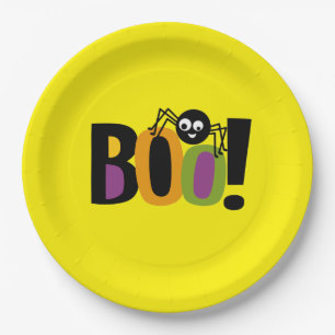 Spider BOO Halloween Paper Plates
