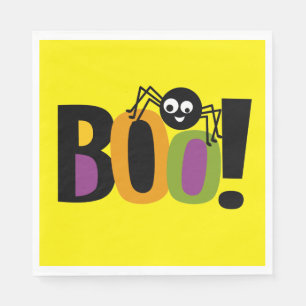 Spider BOO Halloween Paper Plates Napkin
