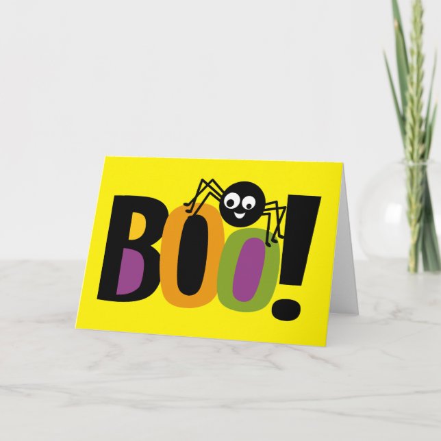 Spider BOO Halloween Thank You Card (Front)