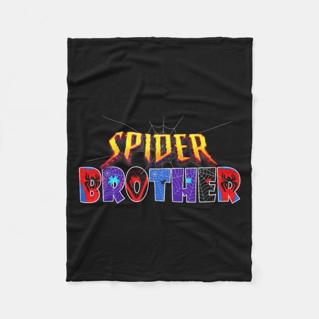 Spider Brother Shirt Birthday Family Funny Hallowe Fleece Blanket (Front)