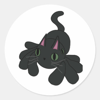 Spider Cat Classic Round Sticker
