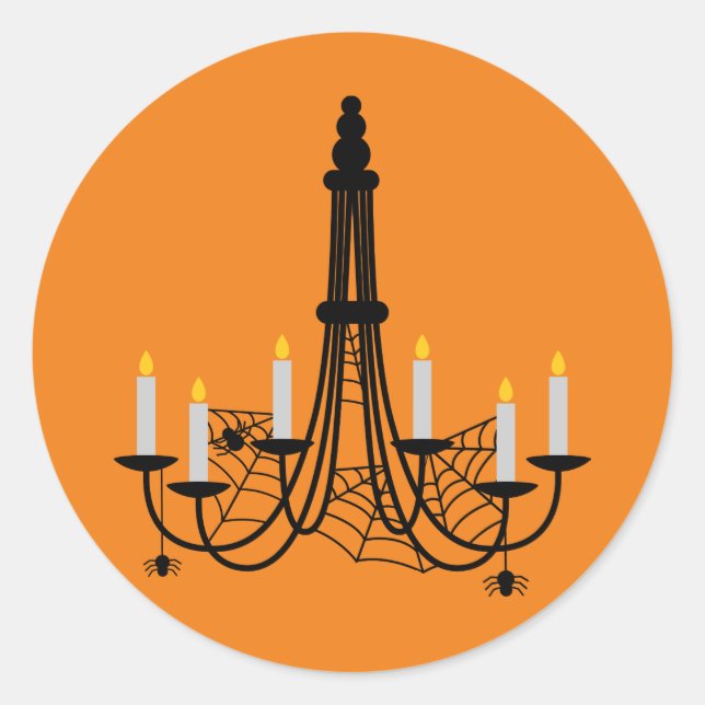 Spider chandelier Halloween gothic Classic Round Sticker (Front)