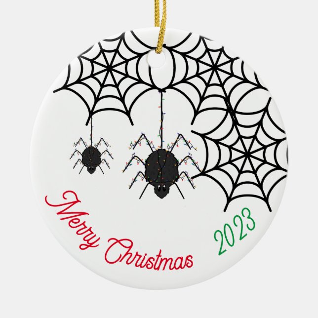 Spider christmas ceramic tree decoration (Front)