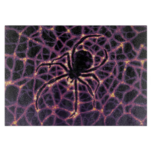 Spider Cosmic Web, Halloween Galaxy of Horrors Cutting Board