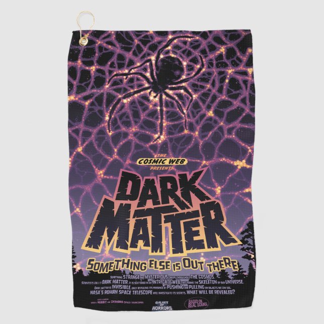 Spider Cosmic Web, Halloween Galaxy of Horrors Golf Towel (Front)