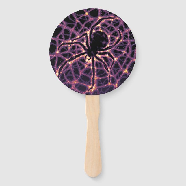 Spider Cosmic Web, Halloween Galaxy of Horrors Hand Fan (Front)