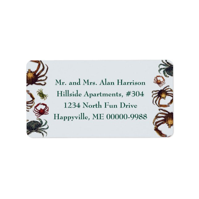Spider Crabs Border Address Labels (Front)