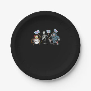 Spider Dead skull Running Skeleton Snowman Spider Paper Plate