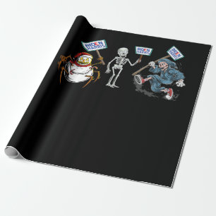 Spider Dead skull Running Skeleton Snowman Spider Wrapping Paper