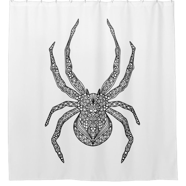 Spider Doodle Shower Curtain (Front)