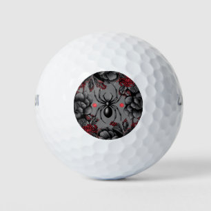 Spider Floral design Gothic style Golf Balls