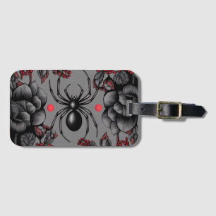 Spider Floral design Gothic style Luggage Tag