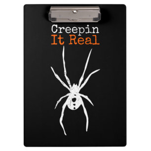 Spider G Funny Halloween Costume - Creepin It Real Clipboard