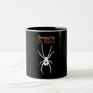 Spider G Funny Halloween Costume - Creepin It Real Two-Tone Coffee Mug
