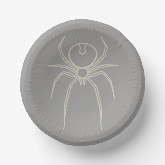 Spider - Ghost Grey and Bone White Paper Plate (Front)